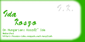 ida koszo business card